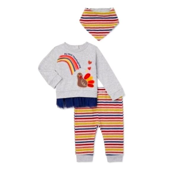 Baby Girls "My First Thanksgiving" Outfit - Picture 1 of 3